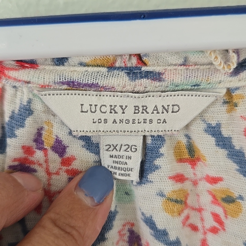 Lucky Brand | Cotton/Linen Blend Top Size 2X - Picture 9 of 11